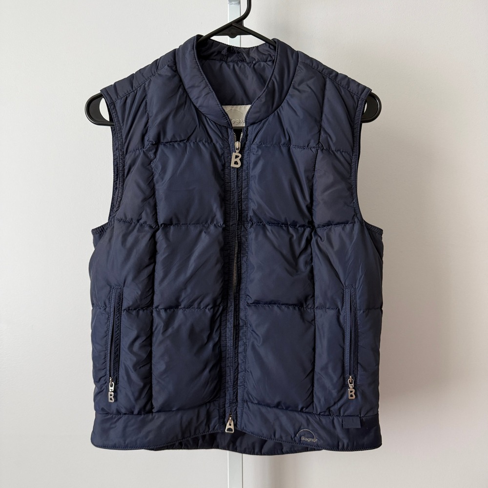 VTG Bogner 8 Navy Blue Puffer Vest Quilted Gorpcore Quiet Luxury Outdoors